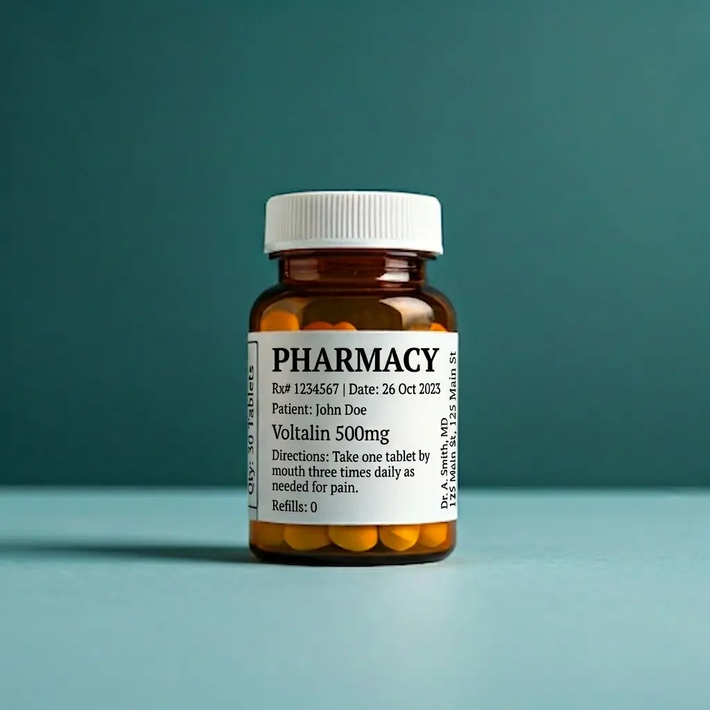 Prescription pill bottle with pharmacy label showing NDC